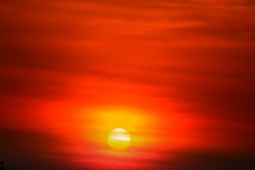 sunset beautiful colorful landscape in blue sky evening nature twilight time