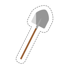 shovel tool icon over white background. gardening equipment concept. vector illustration