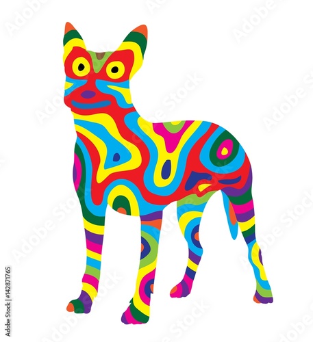 "Rainbow Dog 6, art vector colorfully abstract design" fichier