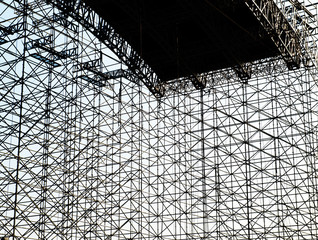 Scaffolding as safety equipment on a construction site..