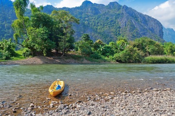 Obraz premium Nam Song River. Vang Vieng. Laos
