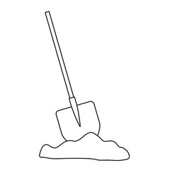 gardening shovel  tool icon over white background. vector illustration