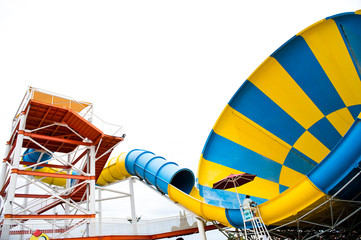 Water slide in a funfair park.