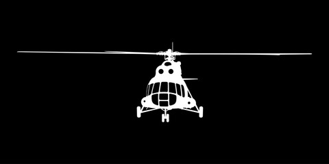 Helicopter of silhouette.