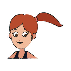 woman face cartoon icon over white background. colorful design. vector illustration