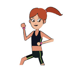 girl running cartoon icon over white background. vector illustration