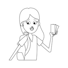 woman cartoon icon over white background. vector illustration