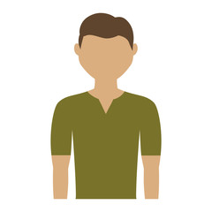 man wearing casual clothes cartoon icon over white background. colorful design. vector illustration