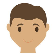 happy man face cartoon icon over white background. colorful design. vector illustration