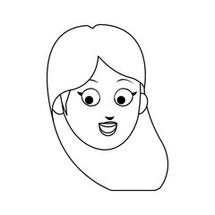 woman face cartoon icon over white background. vector illustration