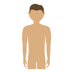 Fototapeta premium Body of man cartoon icon over white background. colorful design. vector illustration