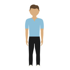man wearing casual clothes cartoon icon over white background. colorful design. vector illustration