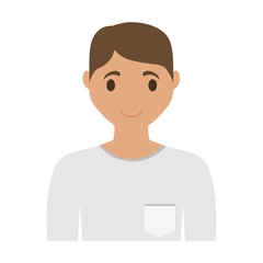 happy man wearing casual clothes cartoon icon over white background. colorful design. vector illustration