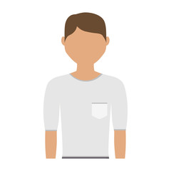 man wearing casual clothes cartoon icon over white background. colorful design. vector illustration