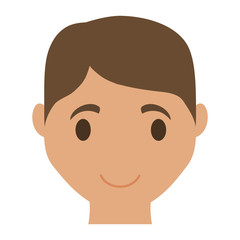 happy man face cartoon icon over white background. colorful design. vector illustration