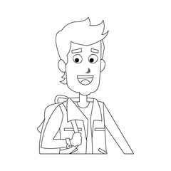 man cartoon icon over white background. vector illustration