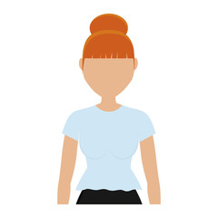 girl wearing casual clothes cartoon icon over white background. colorful design. vector illustration