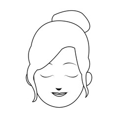 woman face cartoon icon over white background. vector illustration