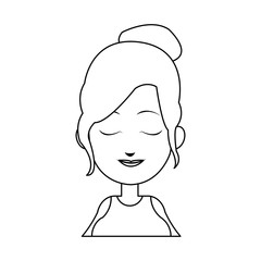 woman face cartoon icon over white background. vector illustration