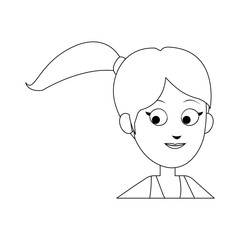 woman face cartoon icon over white background. vector illustration