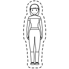 woman wearing casual clothes cartoon icon over white background. vector illustration