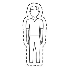 man wearing casul clothes cartoon icon over white background. vector illustration