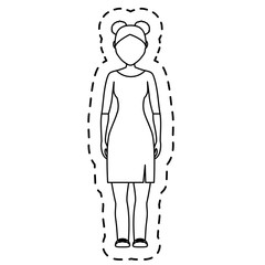 woman wearing casual clothes cartoon icon over white background. vector illustration