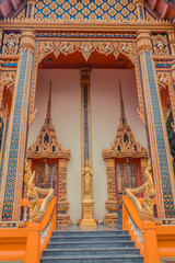 Fototapeta premium Ancient Thai temple. Wat Kosit Wihan golden Temple Phuket, Thailand.