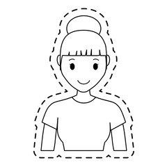 woman wearing casual clothes cartoon icon over white background. vector illustration
