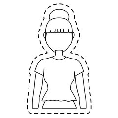 woman cartoon icon over white background. vector illustration