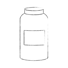 blank label jar icon image vector illustration design  black sketch line