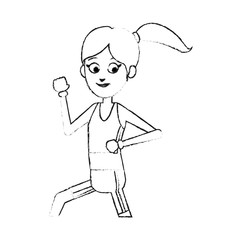 running or jogging icon image vector illustration design  black sketch line