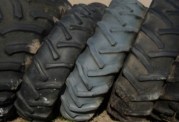 Used worn tires for recycling