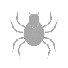 spider of black dots. abstract insect. stipple effect. white background. vector illustration.
