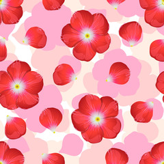 Red flower on seamless background.