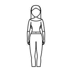 girl wearing casual clothes icon over white background. vector illustration