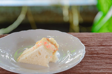 Sandwich on an old wood table