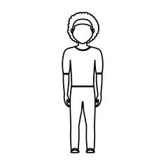 man cartoon wearing casual clothes icon over white background. vector illustration