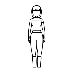 girl wearing casual clothes icon over white background. vector illustration