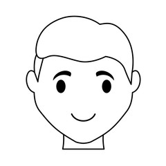 happy man face cartoon icon over white background. vector illustration
