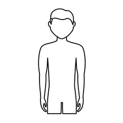 body of man icon over white background. vector illustration