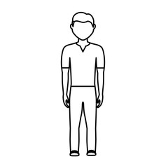 man cartoon wearing casual clothes icon over white background. vector illustration