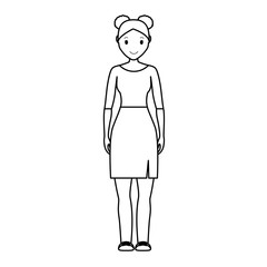 girl wearing casual clothes icon over white background. vector illustration