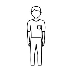 man cartoon wearing casual clothes icon over white background. vector illustration