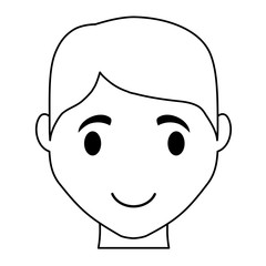 happy man face cartoon icon over white background. vector illustration