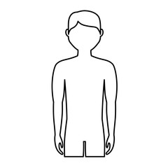 body of man icon over white background. vector illustration