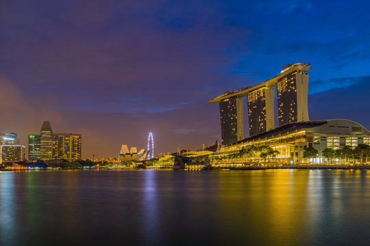 View Of Marina Bay sands at sunrise in Singapore