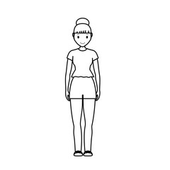 girl wearing casual clothes icon over white background. vector illustration
