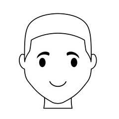 happy man face cartoon icon over white background. vector illustration