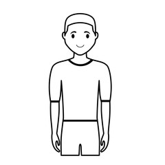 man cartoon wearing casual clothes icon over white background. vector illustration